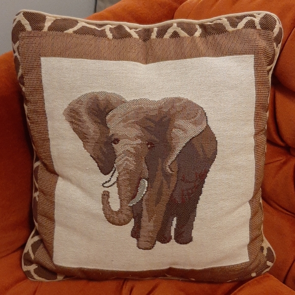 Other - Elephant Embroidered Throw Pillow